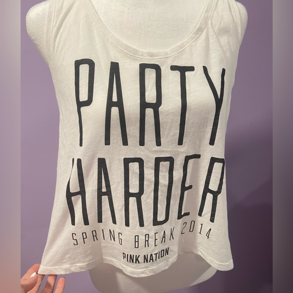 Victoria Secret Spring Break 2014 Party Harder Crop Top -NWT Vintage Size Large
